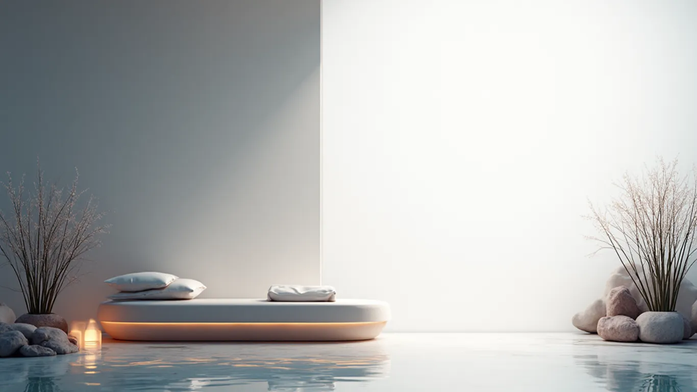 Bright treatment room prepared for a non-invasive body contouring session